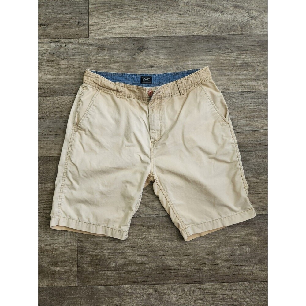 OBEY Khaki Button Shorts Size 34